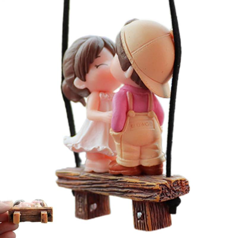 Paar Auto Back View Supporter-Kiss Boy and Girl Auto Ornamentation-Caroon Boy and Girl Lover Sichtspiegel Ornament-Rear View Einrichtung, Sweet Twing Paar Liebhaber Unterstützer von Whnbuij