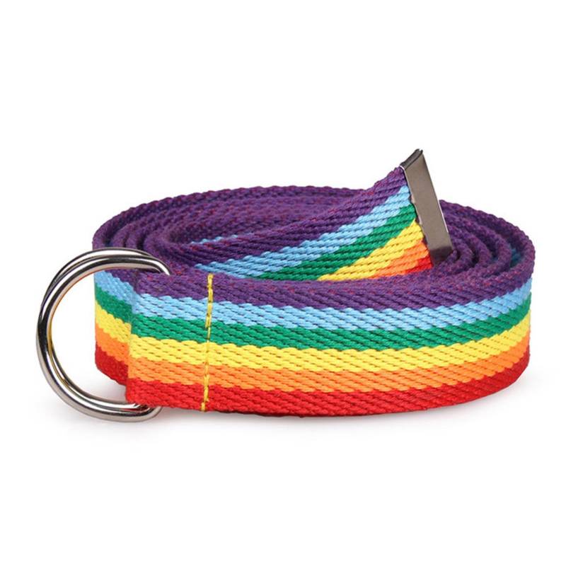 Stoffgürtel für alle Gelegenheiten - Einfach zu tragender D-Ring-Gürtel, buntes Canvas-Zubehör | Leichter Canvas-Gürtel mit D-Ring-Design, Stoffgürtel mit Doppel-Fi von Whnbuij