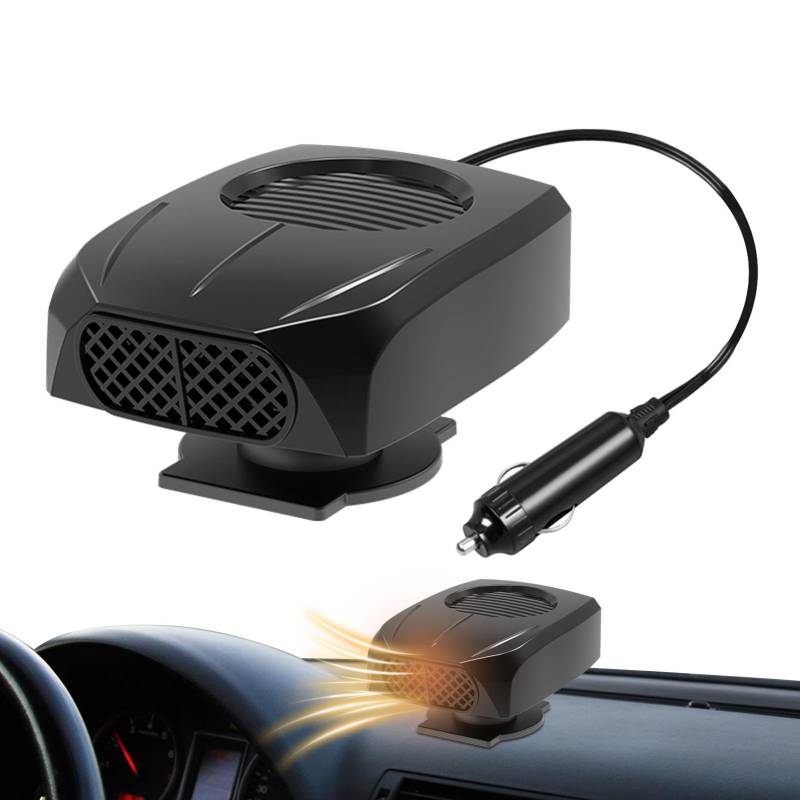 Whnbuij Tragbare Heizung für Auto, Auto-Entfroster, 360 Grad drehbar, schnelle Heizung, 12 V Defogger, Auto-Camping-Heizung mit 2 Temperaturen, einstellbar für den Winter von Whnbuij