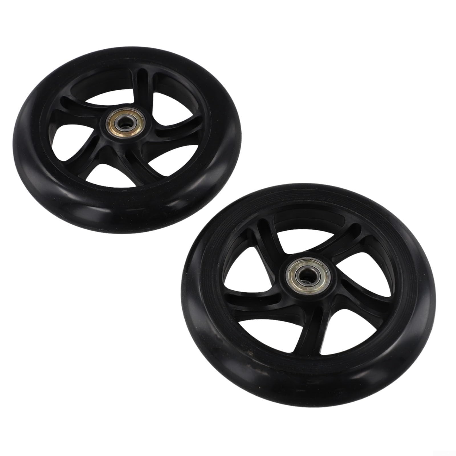 Bereit für Roller und Wagen, zuverlässiges Paar elastische PU-Räder für reibungslosen Betrieb in verschiedenen Anwendungen (125 mm x 24 mm, schwarz) von Whychstore