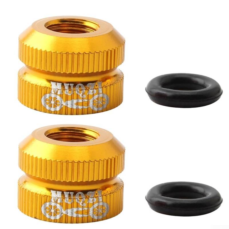 Ersatz Fahrrad Ventilmutter Leicht für Französische Düse Verbesserte Luftdichtheit für bessere Leistung (Golden) von Whychstore