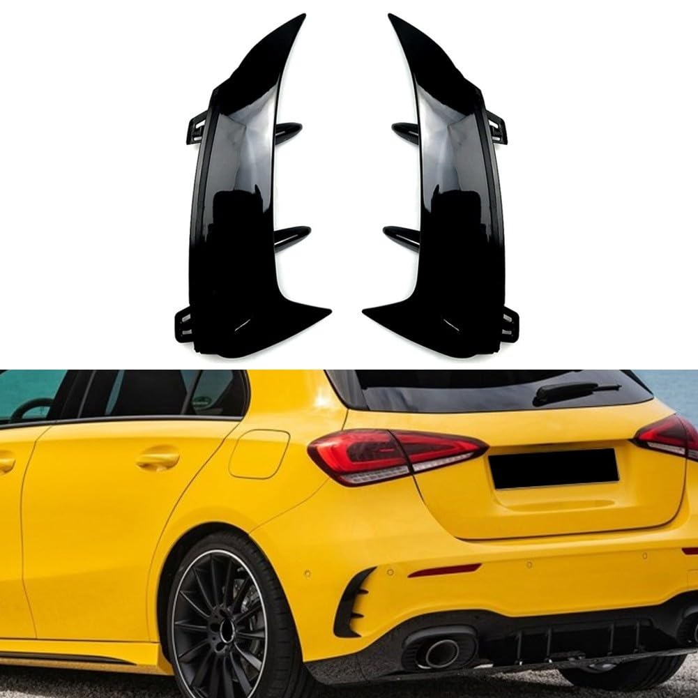 Passgenauer Heckstoßstangen-Spoiler für Mercedes A-Klasse W177, einfache Installation mit Klebeband (schwarz) von Whychstore