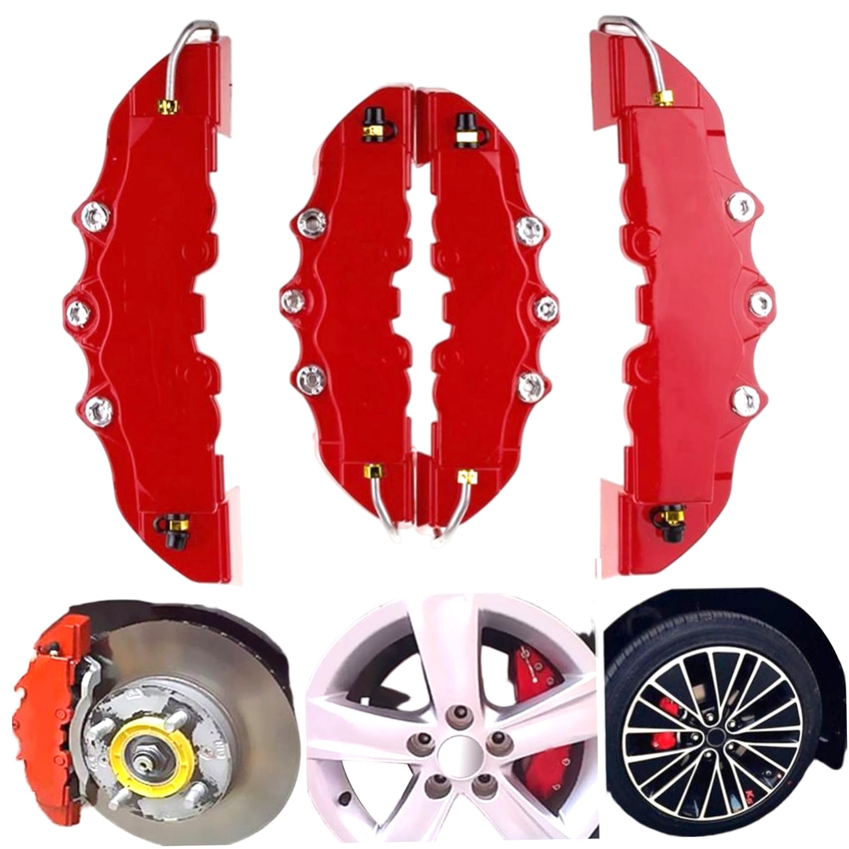 Bremssattelabdeckungen, 2 Paare Bremssattel Cover, vorne und hinten für Rad Hub Bremssattelabdeckungen, 2 Paare Bremssattel Cover, vorne und hinten für Rad Hub von Whyzsjnclg