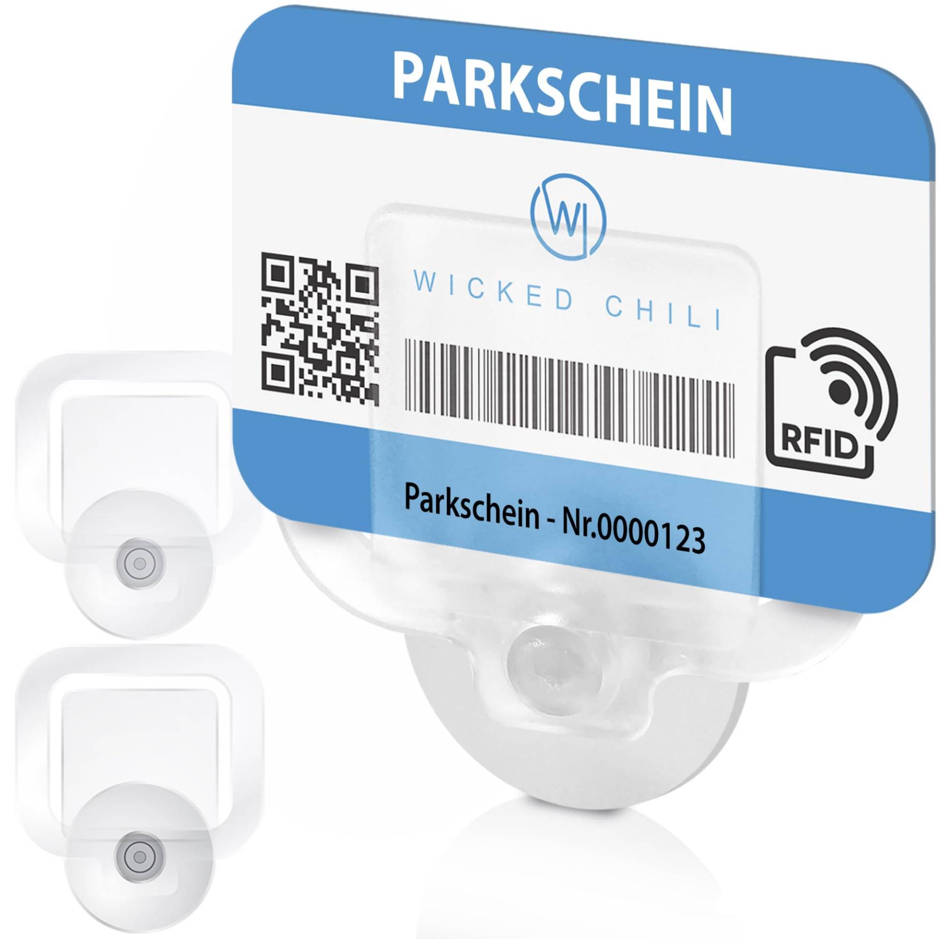 Wicked Chili 2er Set Parkausweis Auto Halterung Windschutzscheibe mit 30mm Saugnapf, Kartenhalter, Parkscheinhalter, Parkausweishalter, Kartenhalter Autoscheibe (Made in Germany) transparent, 2X von Wicked Chili