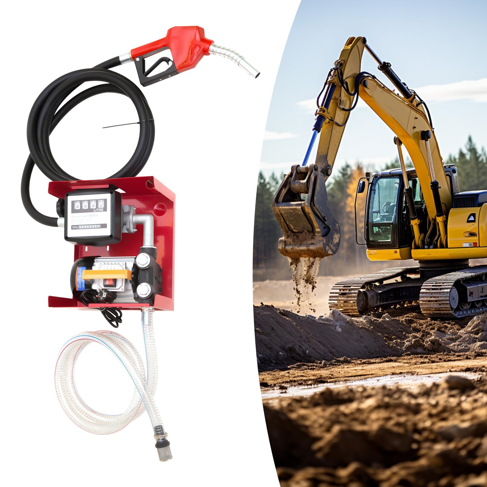 Wiefiche Dieselpumpe, 550W 220V Selbstansaugende Ölpumpe Komplettset, Automatische Düse, Zähler, 4m Schlauch, 2800RPM 60L/min Automatische Kraftstoffpumpe für den Einsatz in Maschinen Wiefiche Dieselpumpe, 550W 220V Selbstansaugende Ölpumpe Komplettset, Automatische Düse, Zähler, 4m Schlauch, 2800RPM 60L/min Automatische Kraftstoffpumpe für den Einsatz in Maschinen von Wiefiche