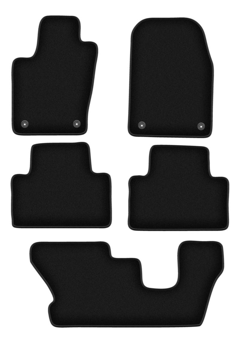 Wielganizator Velours Fußmatten passend für Dodge Durango III (2010-2020) | Qualität: Basic - Genaue Passform, rutschfeste Untregrund 5-teilig - Schwarz von Wielganizator