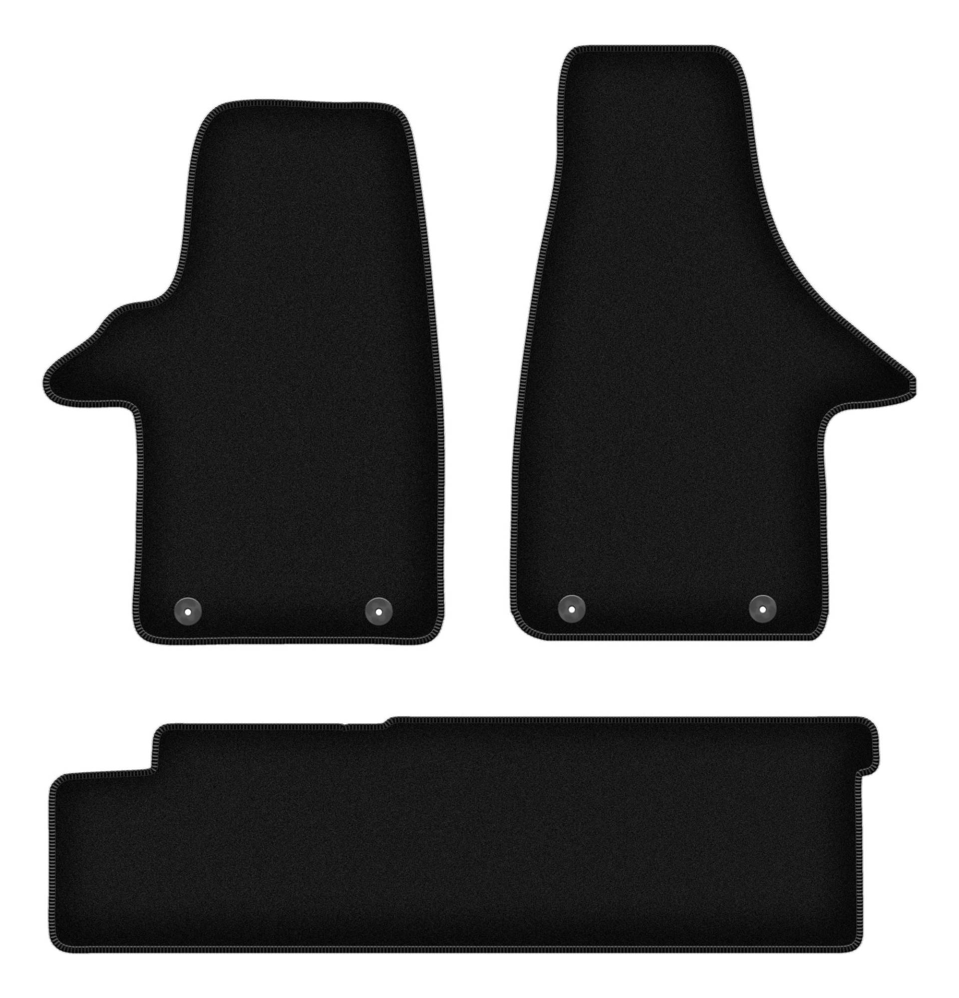 Wielganizator Velours Fußmatten passend für VW Transporter T5 (2003-2015) | Qualität: Basic - Genaue Passform, rutschfeste Untregrund 3-teilig - Schwarz von Wielganizator