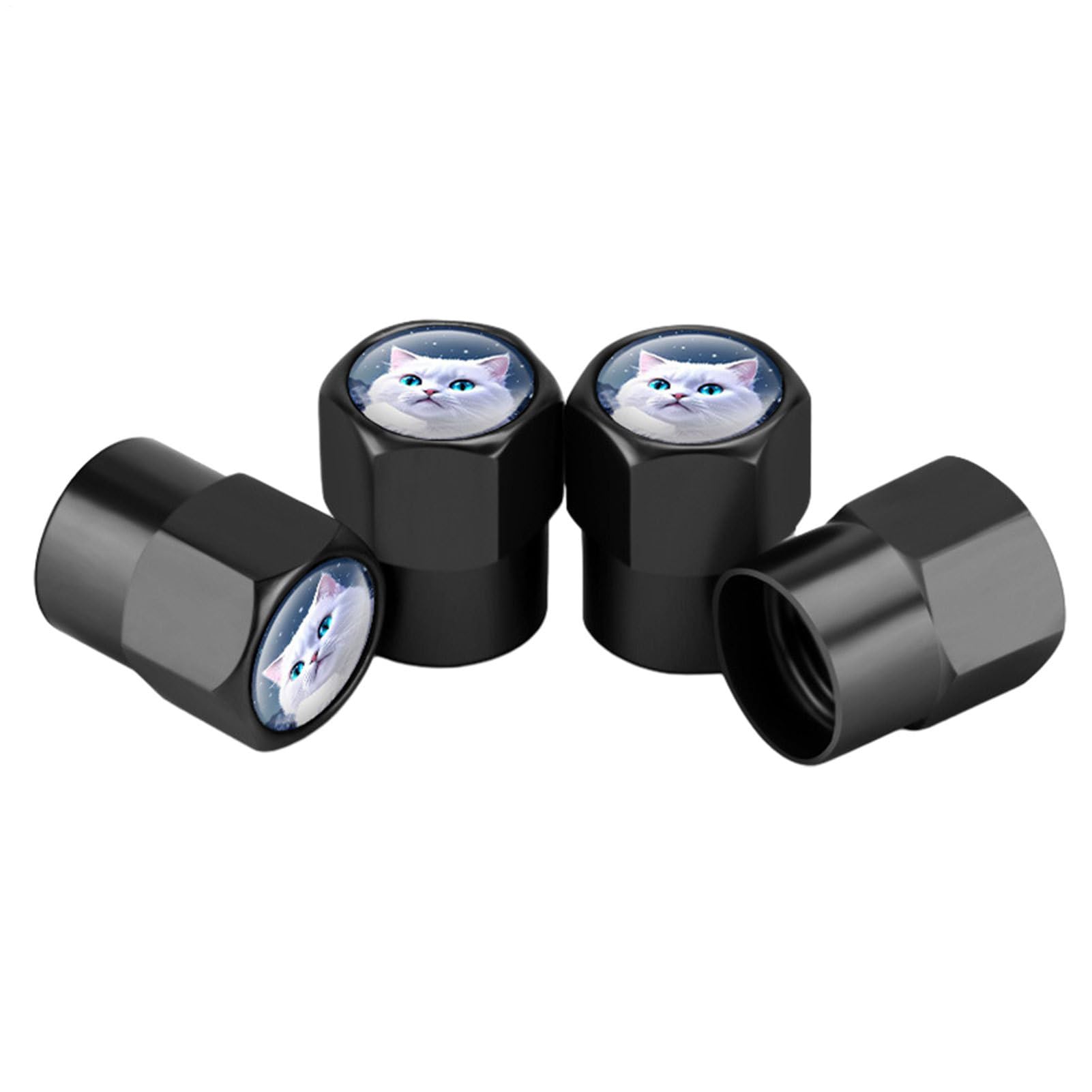 Aluminum Tire Caps – Valve Stem Protectors, Air Pressure Covers | Cat Design Wheel Caps for Tires, 4 Set, Stylish Car Accessories, and Lightweight, Ideal for, Trucks, Motorcycles Aluminum Tire Caps – Valve Stem Protectors, Air Pressure Covers | Cat Design Wheel Caps for Tires, 4 Set, Stylish Car Accessories, and Lightweight, Ideal for, Trucks, Motorcycles von WildHarmony