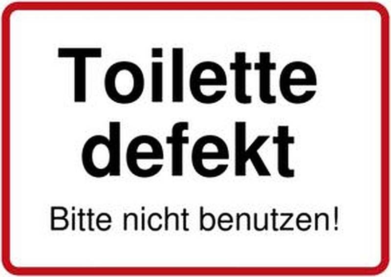 WildeBabsKLBT 11cm 2Stück Hochwertige Schild Aufkleber-Folie Sticker Decal WC Toilette Klo defekt kaputt Nicht benutzen S937 von WildeBabsKLBT