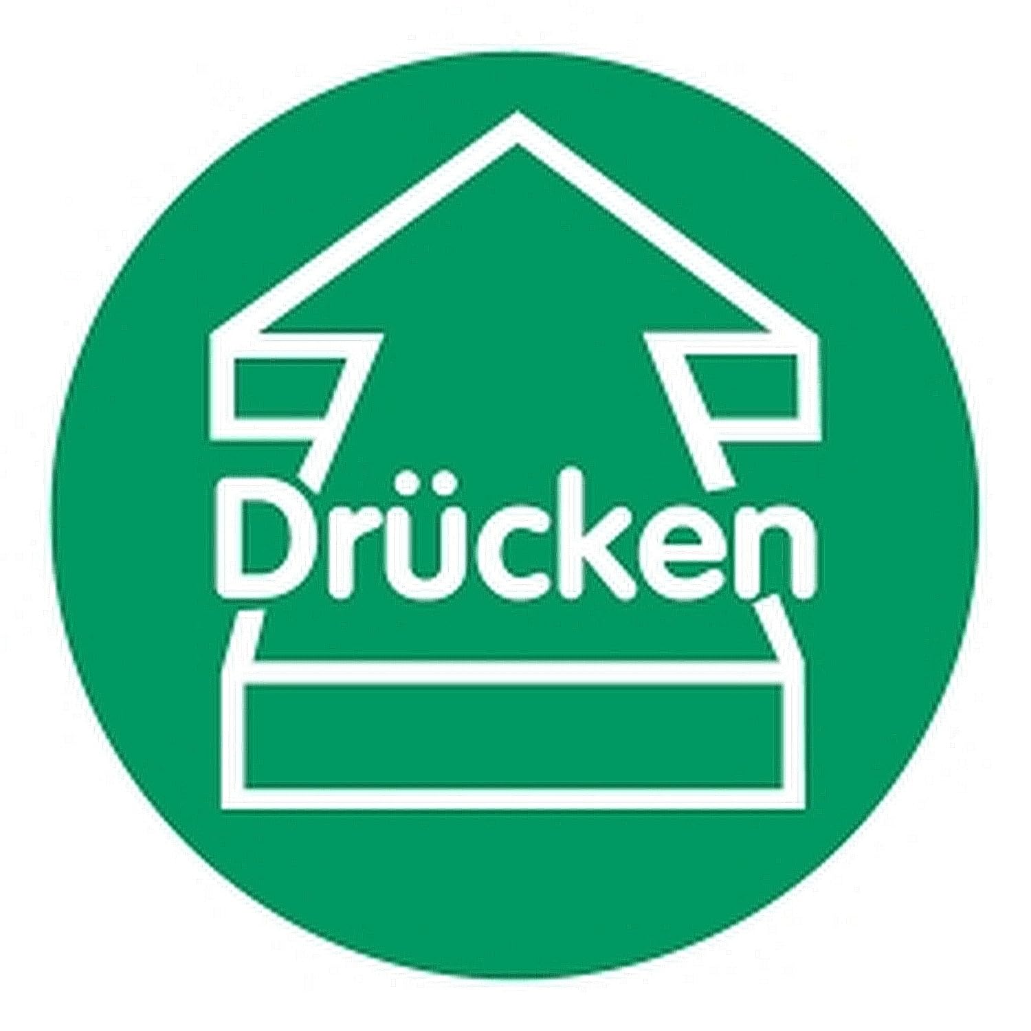 WildeBabsKLBT 11cm 2Stück Hochwertige Schild Aufkleber-Folie Sticker Decal öffnen Drücken Grün Cafe Fluchtweg Eingang Ausgang S867 von WildeBabsKLBT