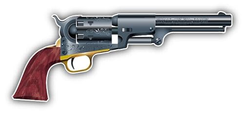 WildeBabsKLBT 11cm 2xHochwertiger Auto-Aufkleber Sticker Decal Autoaufkleber Aufkleber-Folie Wunschtext American Colt Revolver G2061 von WildeBabsKLBT
