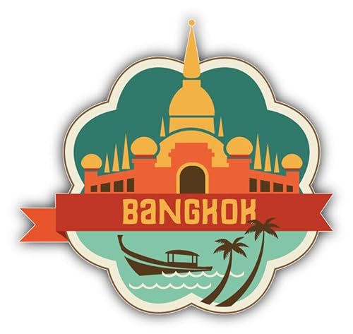 WildeBabsKLBT 11cm 2xHochwertiger Auto-Aufkleber Sticker Decal Autoaufkleber Aufkleber-Folie Wunschtext Bangkok Thailand World Stadt Reise Label G516 von WildeBabsKLBT