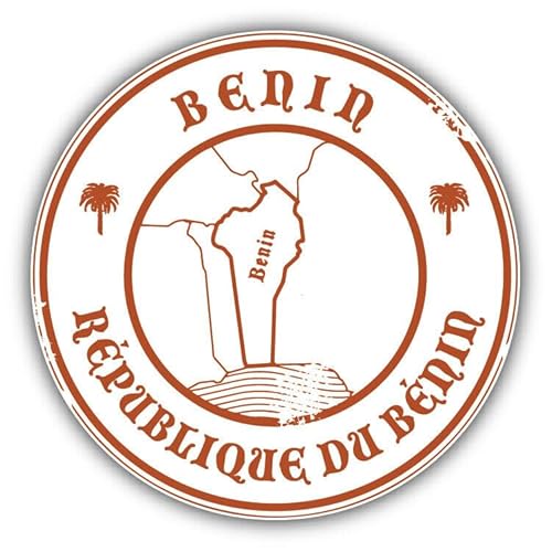 WildeBabsKLBT 11cm 2xHochwertiger Auto-Aufkleber Sticker Decal Autoaufkleber Aufkleber-Folie Wunschtext Benin Karte Stempel G1988 von WildeBabsKLBT