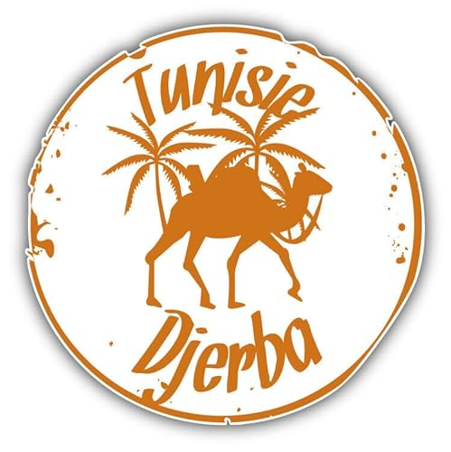 WildeBabsKLBT 11cm 2xHochwertiger Auto-Aufkleber Sticker Decal Autoaufkleber Aufkleber-Folie Wunschtext Djerba Tunisie Reise Stempel G907 von WildeBabsKLBT