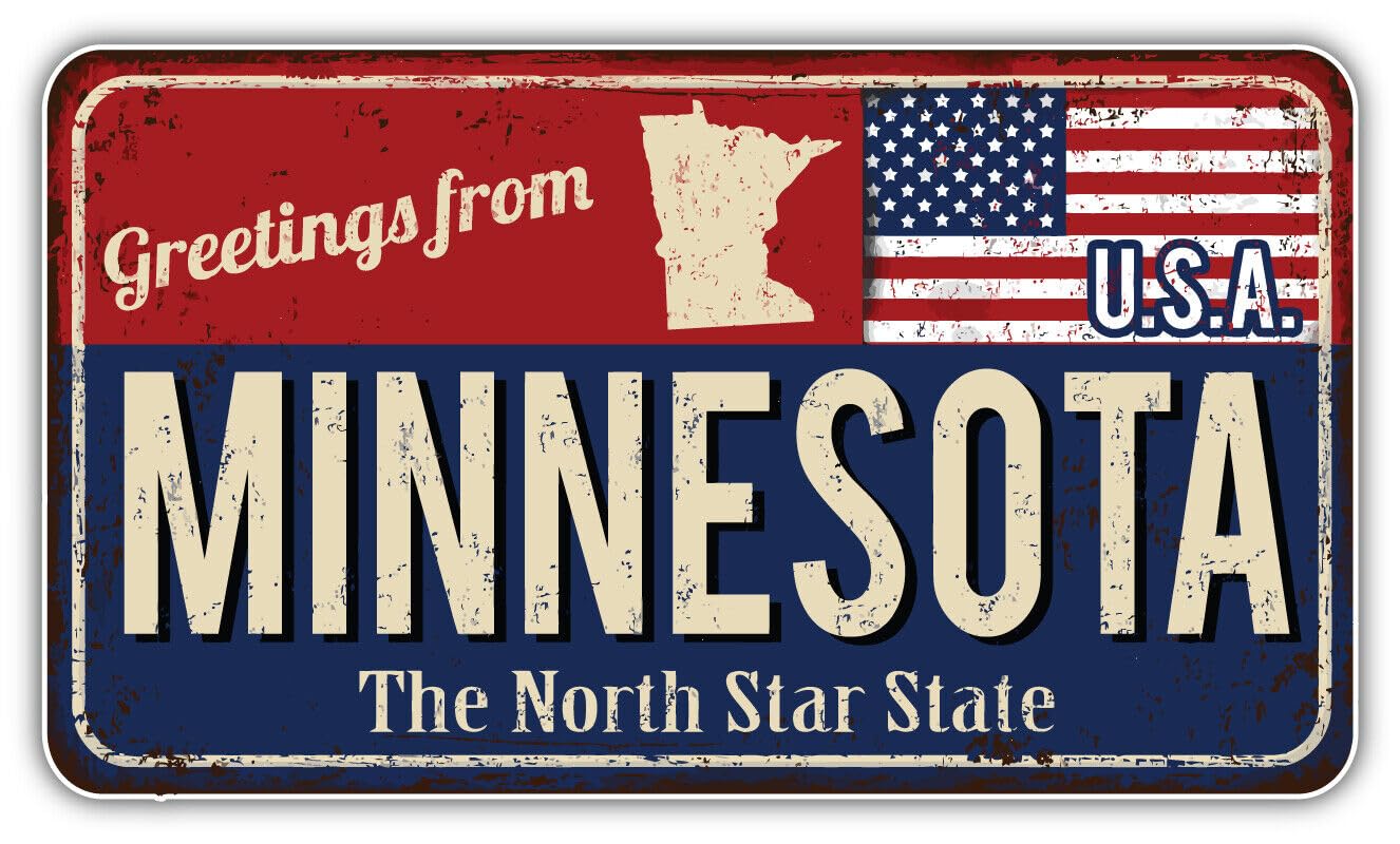 WildeBabsKLBT 11cm Hochwertiger Premium Auto-Aufkleber Sticker Decal Autoaufkleber Klebefolie Minnesota USA Staat Reise Stempel Retro Flag H2349 WildeBabsKLBT 11cm Hochwertiger Premium Auto-Aufkleber Sticker Decal Autoaufkleber Klebefolie Minnesota USA Staat Reise Stempel Retro Flag H2349 von WildeBabsKLBT