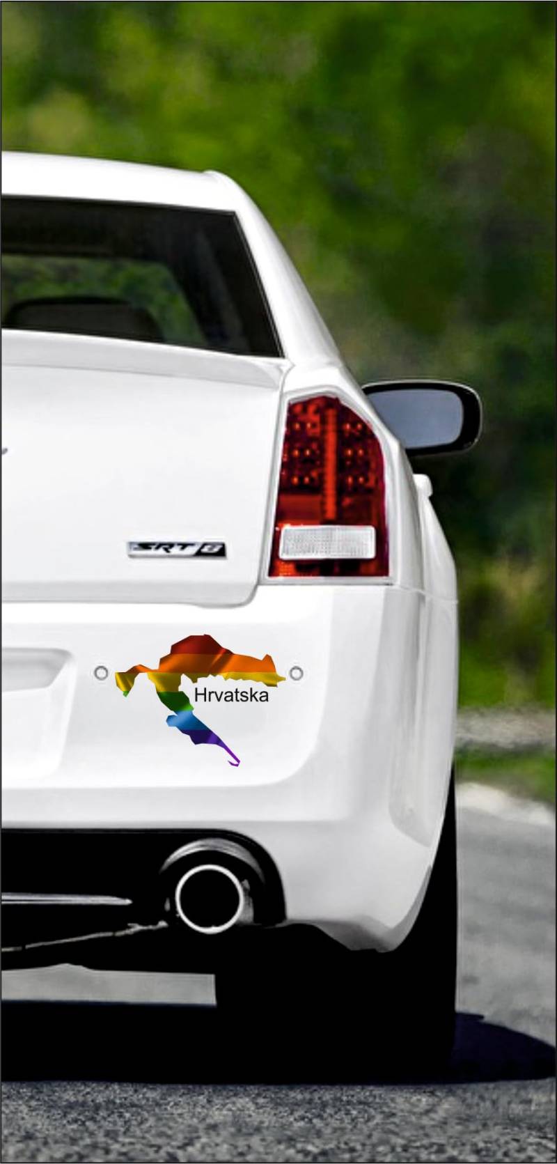 WildeBabsKLBT 15cm Hochwertiger Aufkleber Sticker Decal Autoaufkleber Land Staat Umriss Landkarte Nation Flagge Fahne Regenbogen Kroatien kroatisch Hrvatska Glanz von WildeBabsKLBT