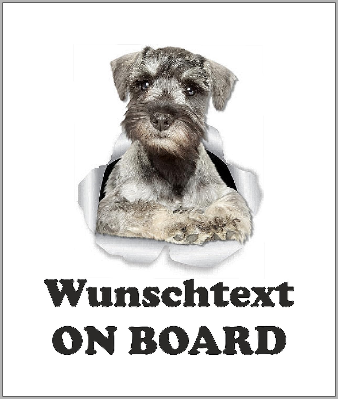 WildeBabsKLBT Autoaufkleber D761 hell-grau Riesen-Schnauzer Hund Welpe On Board An Bord 15cm WUNSCHTEXT Hochwertiger Aufkleber Sticker Decal Namen Buchstaben Schriftzug Spruch WildeBabsKLBT Autoaufkleber D761 hell-grau Riesen-Schnauzer Hund Welpe On Board An Bord 15cm WUNSCHTEXT Hochwertiger Aufkleber Sticker Decal Namen Buchstaben Schriftzug Spruch von WildeBabsKLBT