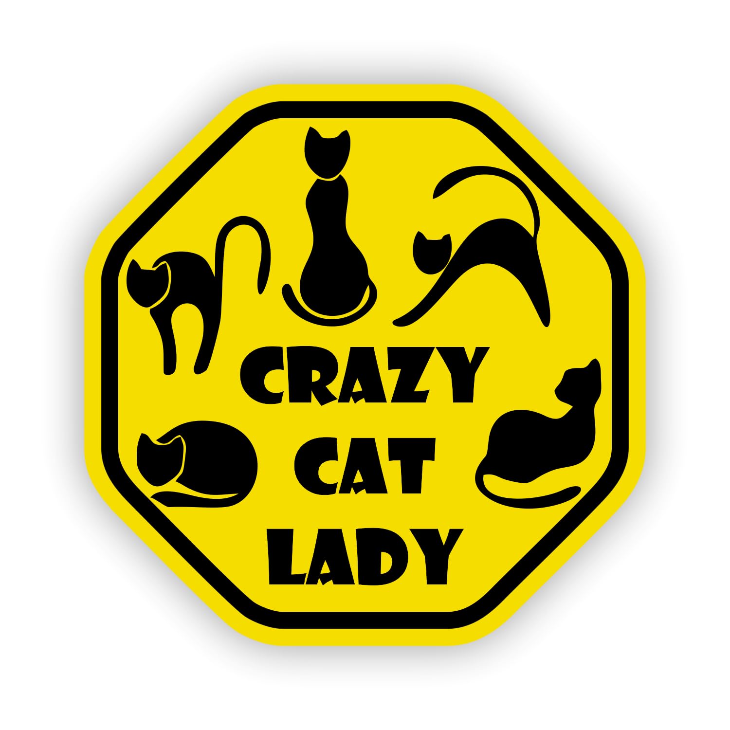 WildeBabsKLBT Crazy Cat Lady car K1741 Hochwertiger Premium Auto-Aufkleber Sticker Decal Autoaufkleber Aufkleber-Folie 12cm von WildeBabsKLBT