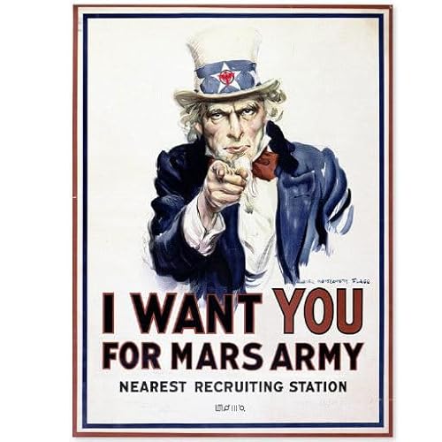 WildeBabsKLBT I Want You Mars Army car K865 Hochwertiger Premium Auto-Aufkleber Sticker Decal Autoaufkleber Aufkleber-Folie 12cm von WildeBabsKLBT