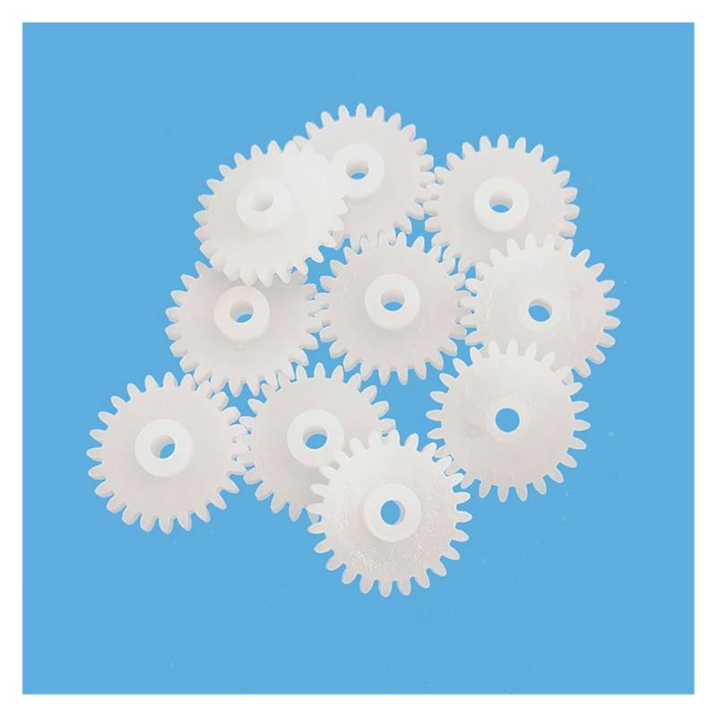 10 Stück 242A Modul 0,5 24 Zähne POM Kunststoff Zahnscheibe Spielzeug Ritzel Teile 24T 2MM Zahnräder Außendurchmesser = 13mm von Wildeep