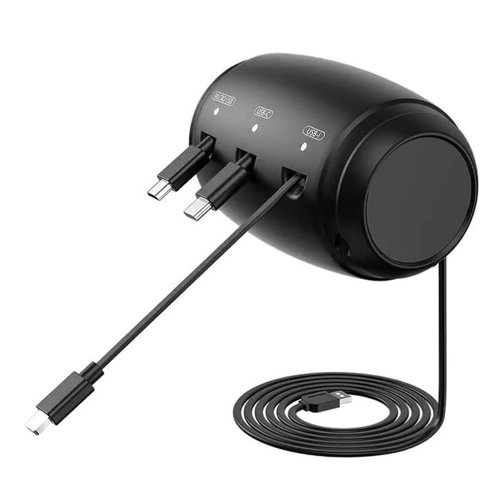 Willoghsa 3-In-1-Kabelbox Fürs Auto, Schrumpfkabelbox, Ladekabelbox, Mehrere Anschlüsse, Hohe Kompatibilität, Automatisches Einziehen, Langlebig, Einfach zu Bedienen Willoghsa 3-In-1-Kabelbox Fürs Auto, Schrumpfkabelbox, Ladekabelbox, Mehrere Anschlüsse, Hohe Kompatibilität, Automatisches Einziehen, Langlebig, Einfach zu Bedienen von Willoghsa