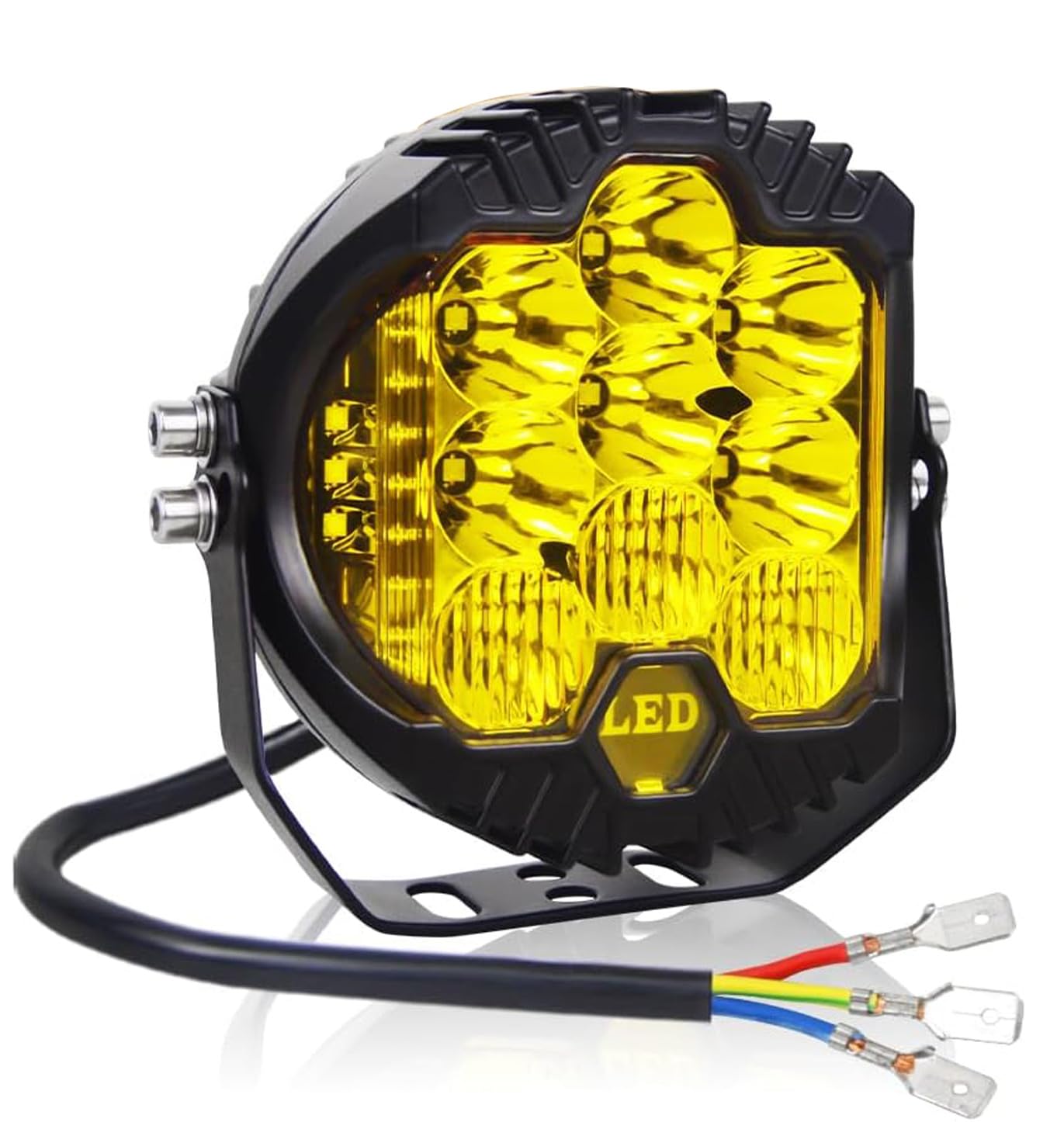 Willpower 1 Pcs Gelb LED Arbeitsscheinwerfer, 7 Zoll 70W led fernscheinwerfer, Led Scheinwerfer 12v für Auto Bagger Anhänger Traktoren LKW SUV offroad Willpower 1 Pcs Gelb LED Arbeitsscheinwerfer, 7 Zoll 70W led fernscheinwerfer, Led Scheinwerfer 12v für Auto Bagger Anhänger Traktoren LKW SUV offroad von Willpower
