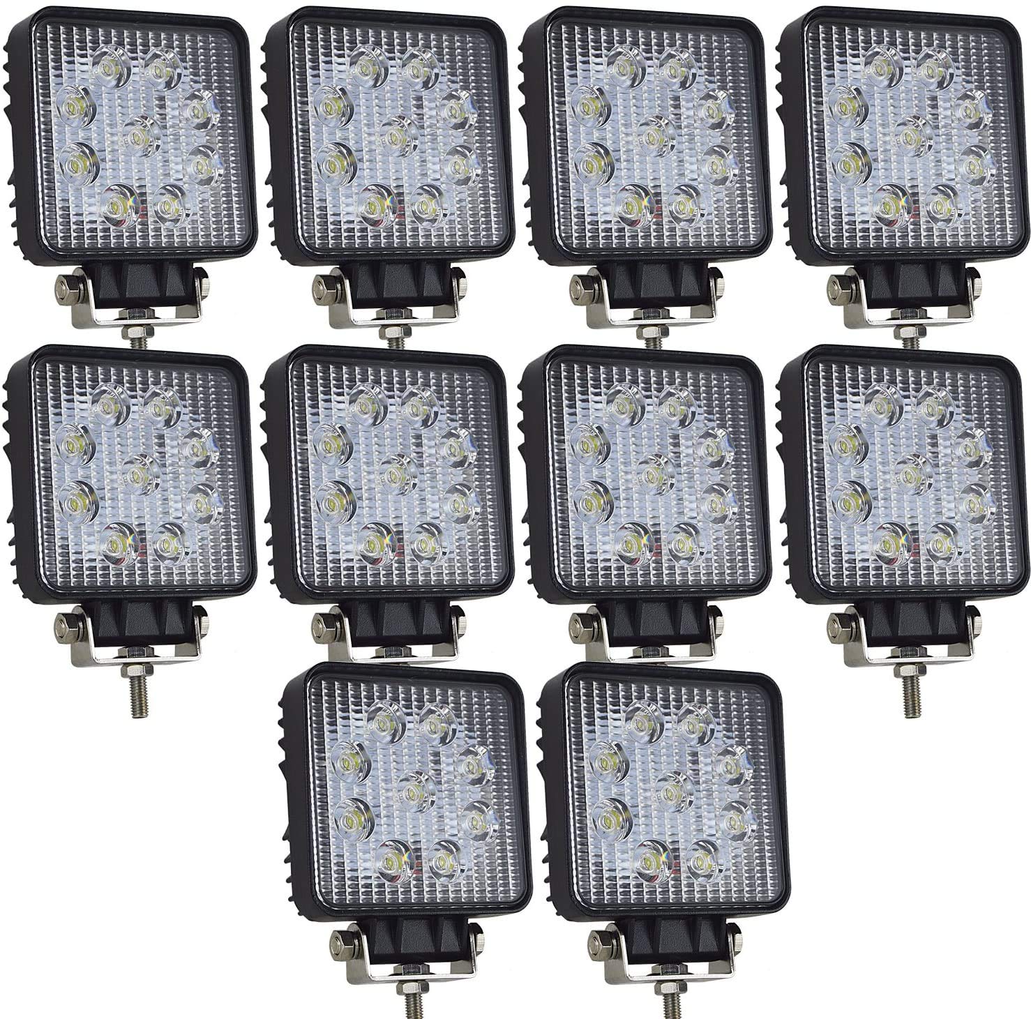 Willpower 10 x Arbeitsscheinwerfer Led Auto 27W 10cm Offroad Flutlicht Scheinwerfer 12V 24V Zusatzscheinwerfer Wasserdicht IP67 6000K Rückfahrscheinwerfer Led für Traktor Truck SUV UTV ATV Platz Willpower 10 x Arbeitsscheinwerfer Led Auto 27W 10cm Offroad Flutlicht Scheinwerfer 12V 24V Zusatzscheinwerfer Wasserdicht IP67 6000K Rückfahrscheinwerfer Led für Traktor Truck SUV UTV ATV Platz von Willpower