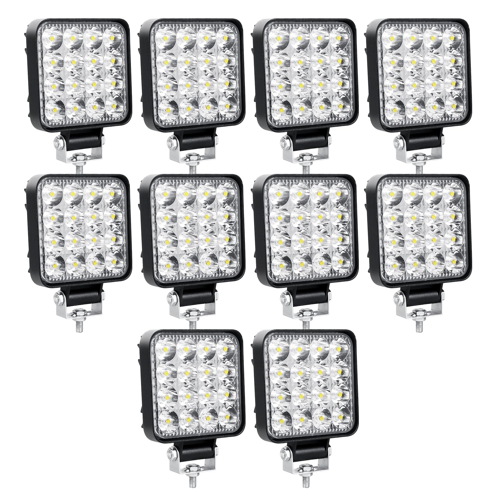 Willpower 10PCS 3.3 Zoll 48W Led Arbeitsscheinwerfer Bar Mini Led Scheinwerfer 12V 24V Spot Led Bar Wasserdicht IP67 für Offroad Auto Traktor Boot 4x4 Zusatzscheinwerfer Rückfahrscheinwerfer Lightbar von Willpower