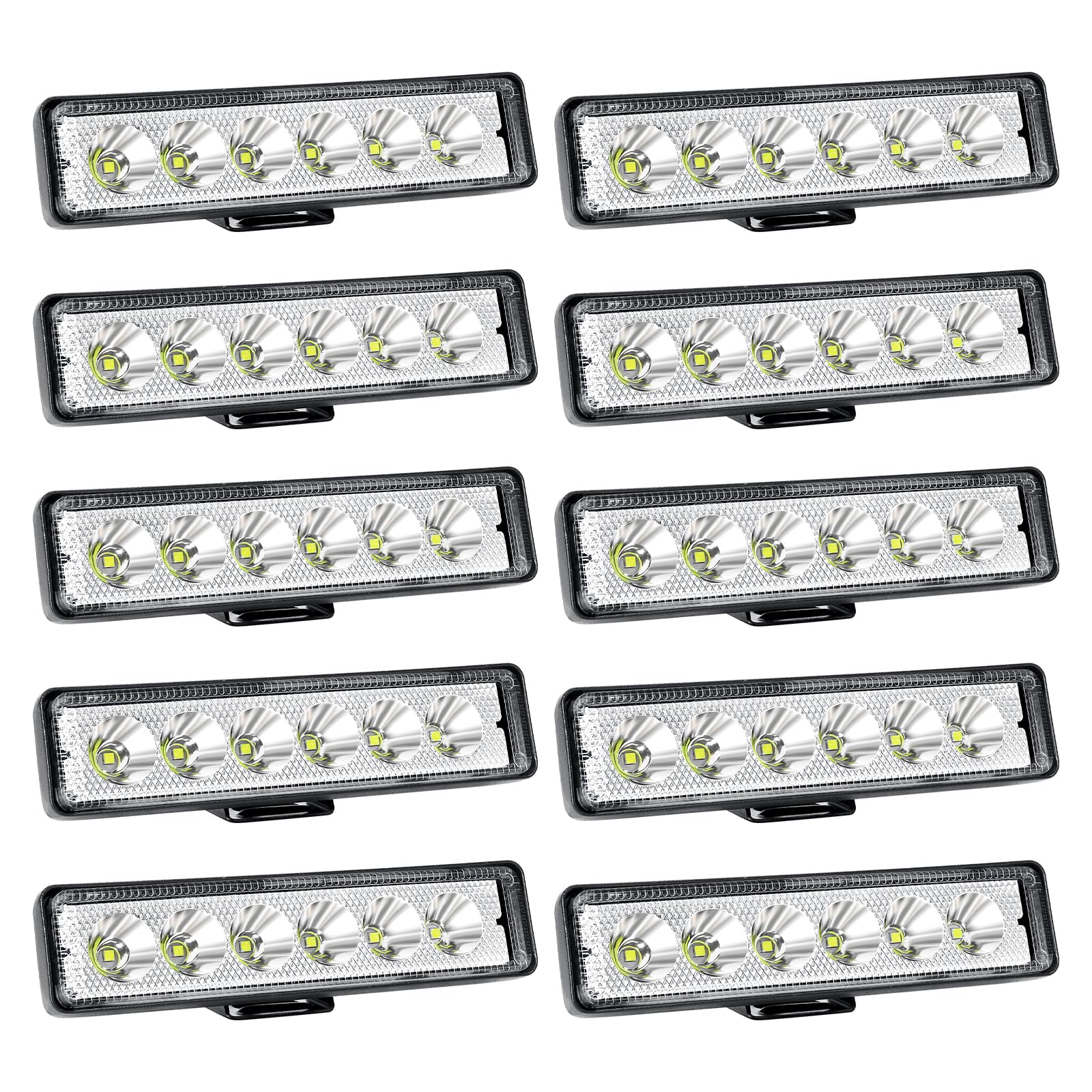 Willpower 10PCS Mini Led Arbeitsscheinwerfer Bar 6 Zoll 18W LED Scheinwerfer 12V 24V Spot Zusatzscheinwerfer Wasserdicht LED Light Bar für Auto Traktor Offroad SUV UTV ATV 4x4 Willpower 10PCS Mini Led Arbeitsscheinwerfer Bar 6 Zoll 18W LED Scheinwerfer 12V 24V Spot Zusatzscheinwerfer Wasserdicht LED Light Bar für Auto Traktor Offroad SUV UTV ATV 4x4 von Willpower