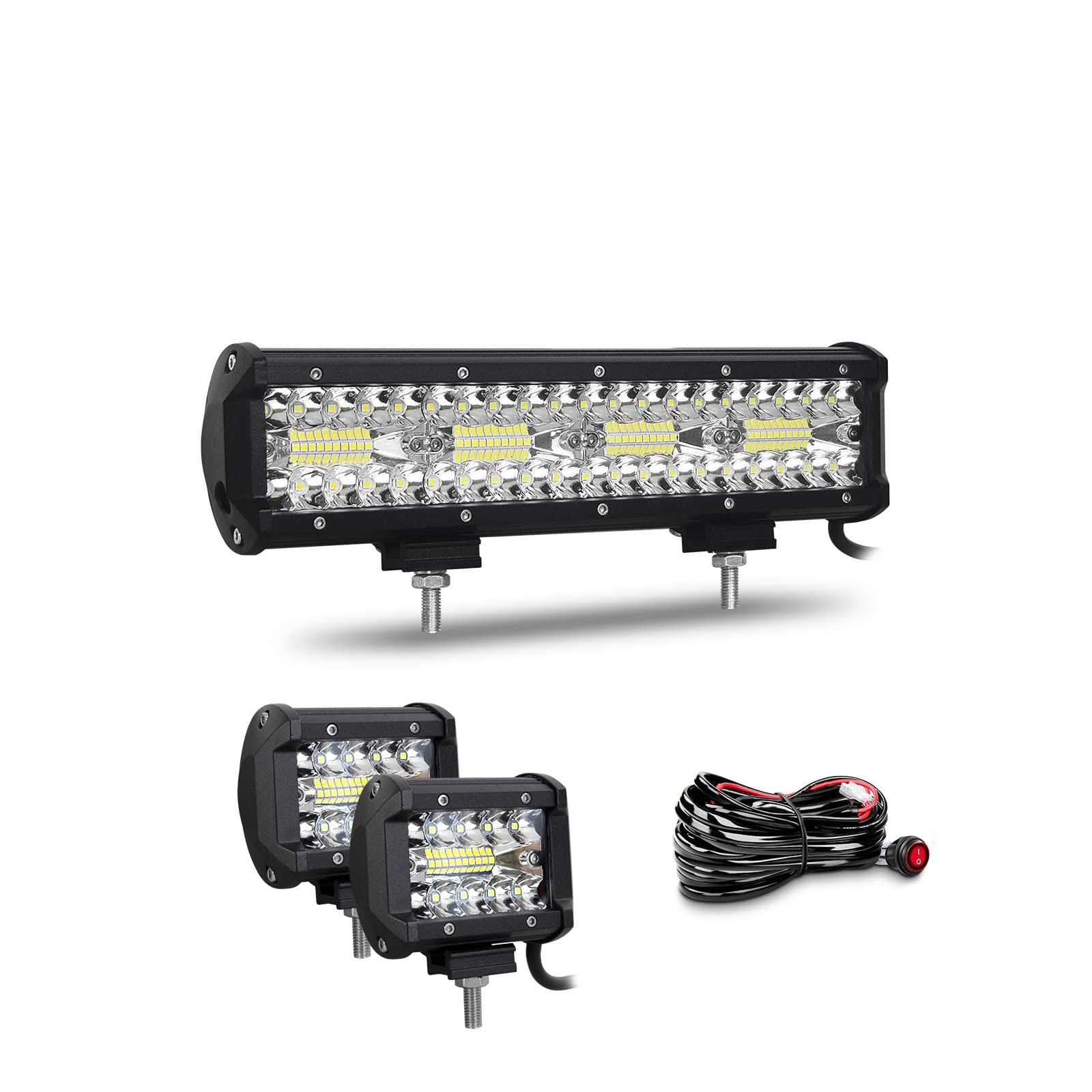 Willpower 12 Zoll 30CM 240W Led Arbeitsscheinwerfer Bar + 4 Zoll 10CM 60W Led Scheinwerfer + Kabelbaum 12V 24V Flutlicht Spot Led Bar für Offroad Auto Traktor Zusatzscheinwerfer Rückfahrscheinwerfer Willpower 12 Zoll 30CM 240W Led Arbeitsscheinwerfer Bar + 4 Zoll 10CM 60W Led Scheinwerfer + Kabelbaum 12V 24V Flutlicht Spot Led Bar für Offroad Auto Traktor Zusatzscheinwerfer Rückfahrscheinwerfer von Willpower