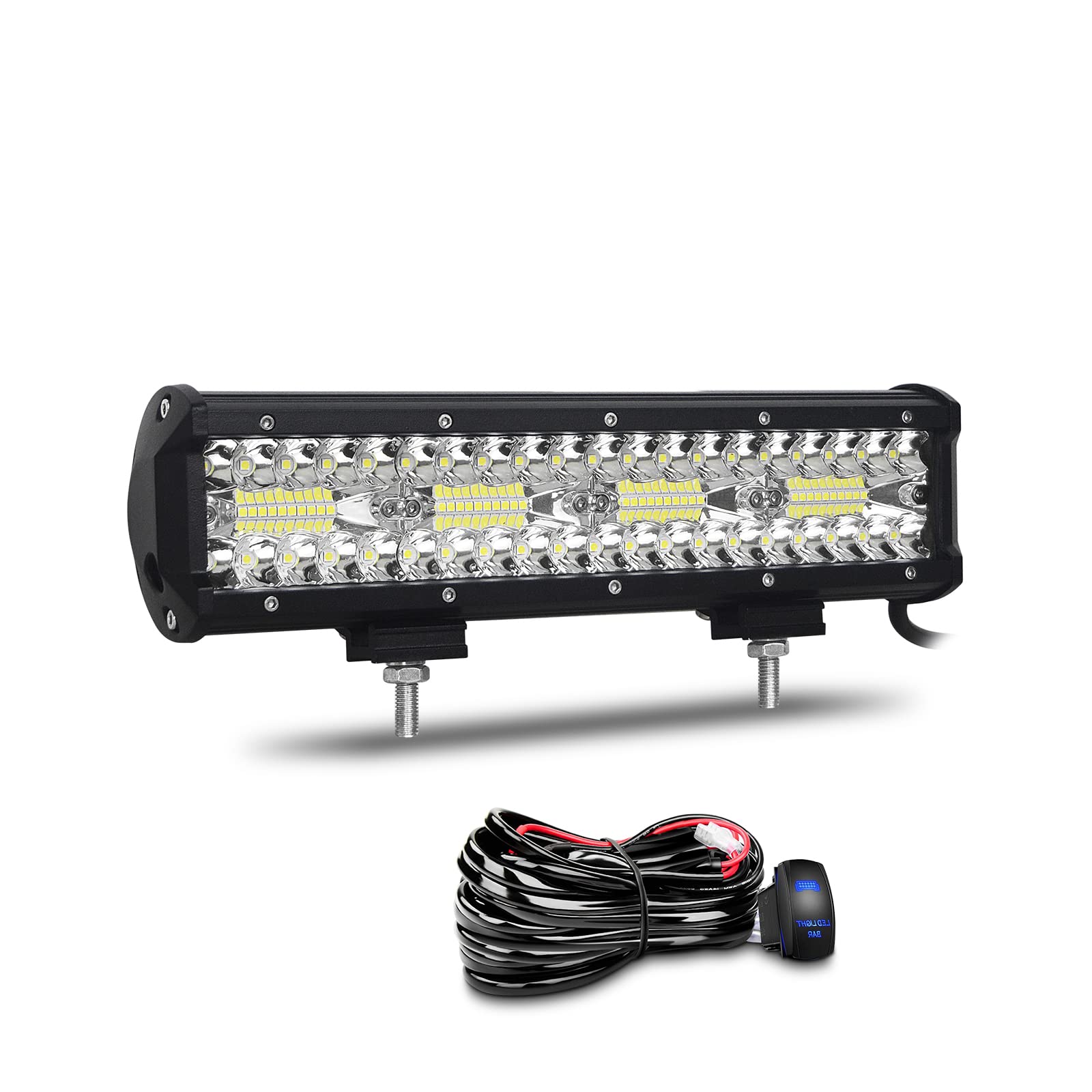 Willpower 12 Zoll 240W Led Arbeitsscheinwerfer Bar 12V 24V Led Scheinwerfer Wasserdicht IP67 Lightbar für Offroad Auto Traktor Zusatzscheinwerfer Rückfahrscheinwerfer mit Kabelbaum Willpower 12 Zoll 240W Led Arbeitsscheinwerfer Bar 12V 24V Led Scheinwerfer Wasserdicht IP67 Lightbar für Offroad Auto Traktor Zusatzscheinwerfer Rückfahrscheinwerfer mit Kabelbaum von Willpower