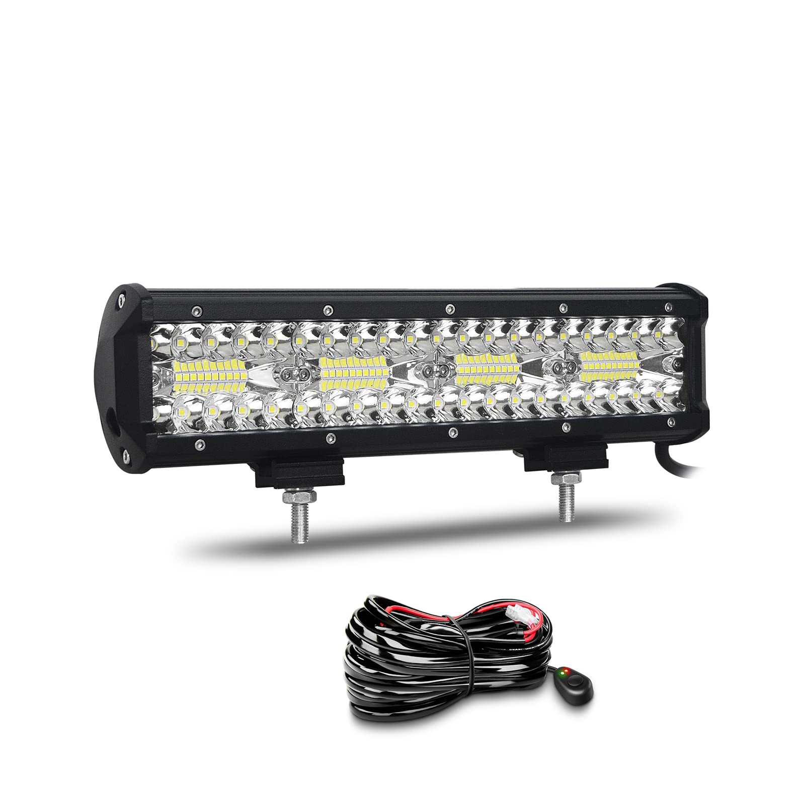 Willpower 12 Zoll 30CM 240W Led Arbeitsscheinwerfer Bar Led Scheinwerfer 12V 24V Wasserdicht Flutlicht Spot Combo Led Bar für Offroad Auto Traktor Zusatzscheinwerfer Rückfahrscheinwerfer mit Kabelbaum von Willpower