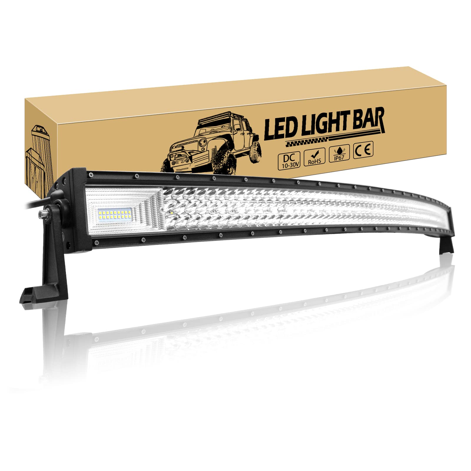 Willpower 127,0 cm 648 W gebogene LED-Lichtleiste Spot Flutlicht Combo Beam LED Bar 12V 24V Wasserdicht Nebel Arbeitsscheinwerfer Offroad Fahrlichter f?r 4x4 Traktor LKW ATV UTV SUV Boot von Willpower