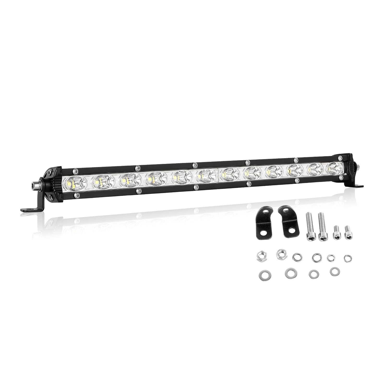 Willpower 13'' 33CM 60W Led Zusatzscheinwerfer 12V 24V Led Arbeitsscheinwerfer Bar Strahler Wasserdicht Led Scheinwerfer für Auto Traktor Offroad SUV UTV ATV Rückfahrscheinwerfer von Willpower