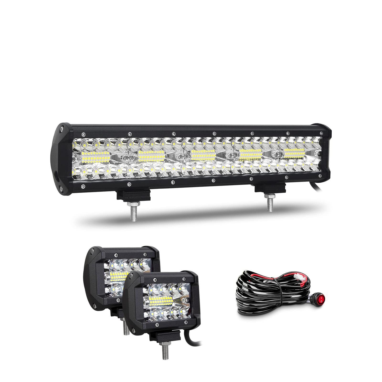 Willpower 15 Zoll 38CM 300W Led Arbeitsscheinwerfer Bar + 4 Zoll 10CM 60W Led Scheinwerfer + Kabelbaum 12V 24V Flutlicht Spot Led Bar für Offroad Auto Traktor Zusatzscheinwerfer Rückfahrscheinwerfer Willpower 15 Zoll 38CM 300W Led Arbeitsscheinwerfer Bar + 4 Zoll 10CM 60W Led Scheinwerfer + Kabelbaum 12V 24V Flutlicht Spot Led Bar für Offroad Auto Traktor Zusatzscheinwerfer Rückfahrscheinwerfer von Willpower