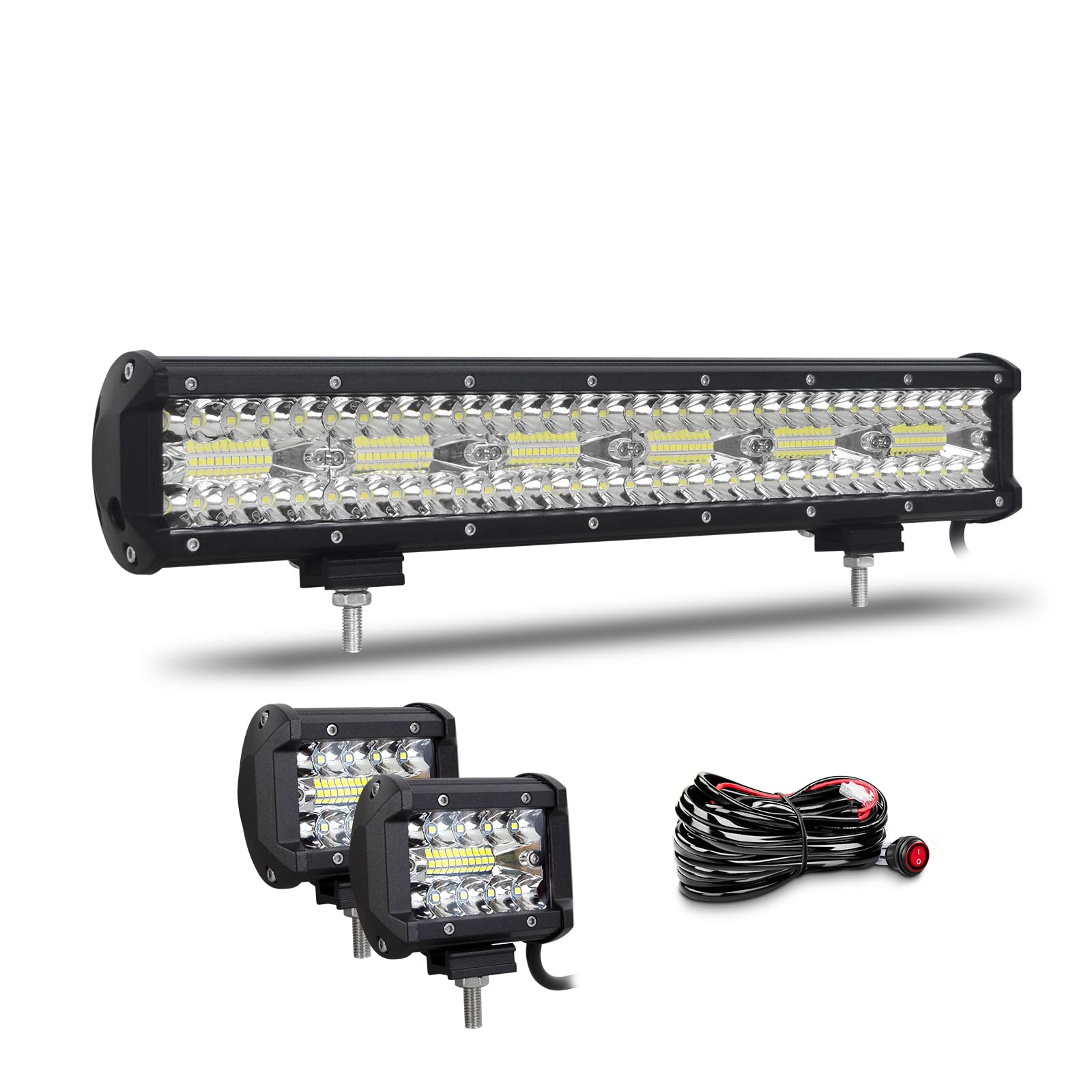 Willpower 17 Zoll 43CM 360W Led Arbeitsscheinwerfer Bar + 4 Zoll 10CM 60W Led Scheinwerfer + Kabelbaum 12V 24V Flutlicht Spot Led Bar für Offroad Auto Traktor Zusatzscheinwerfer Rückfahrscheinwerfer Willpower 17 Zoll 43CM 360W Led Arbeitsscheinwerfer Bar + 4 Zoll 10CM 60W Led Scheinwerfer + Kabelbaum 12V 24V Flutlicht Spot Led Bar für Offroad Auto Traktor Zusatzscheinwerfer Rückfahrscheinwerfer von Willpower