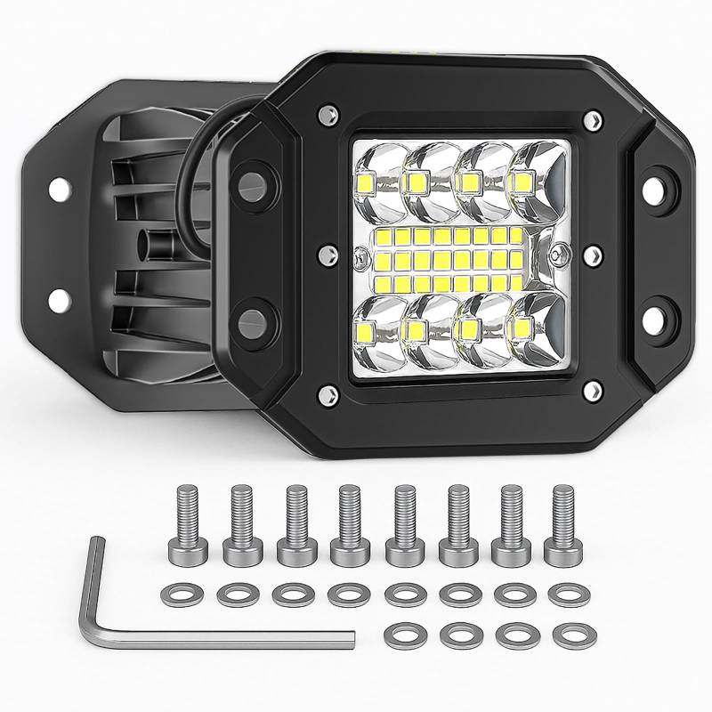 Willpower 2 Pcs LED Arbeitsscheinwerfer, 5 Zoll 42W led Scheinwerfer für Auto SUV LKW ATV 4x4 Traktor Tacomas und andere Modelle von Willpower