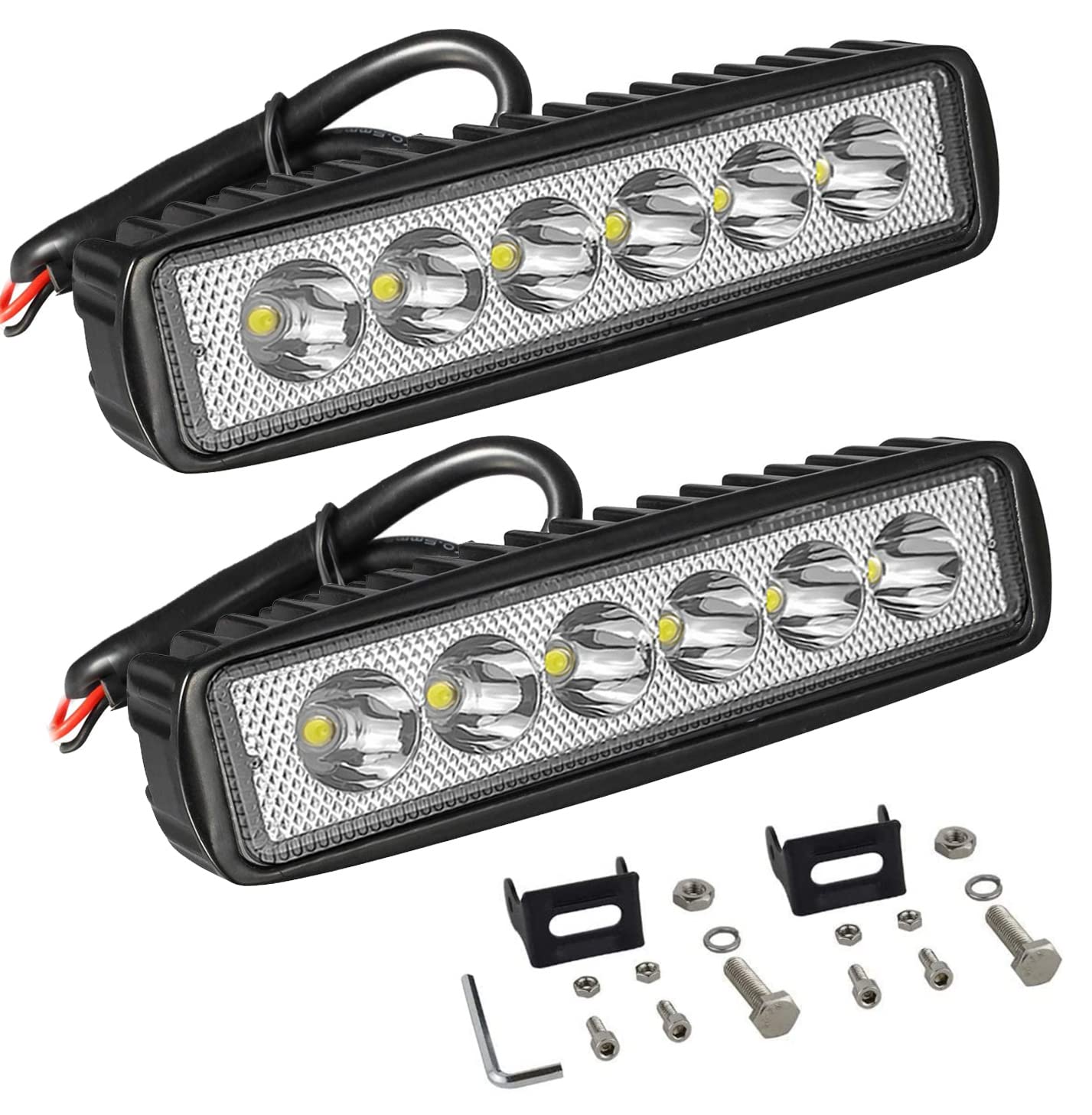 Willpower 2 Pcs LED Arbeitsscheinwerfer, 6 Zoll 18W Strahler led fernscheinwerfer, Led Scheinwerfer 12v für Auto Bagger Anhänger Traktoren LKW SUV offroad von Willpower