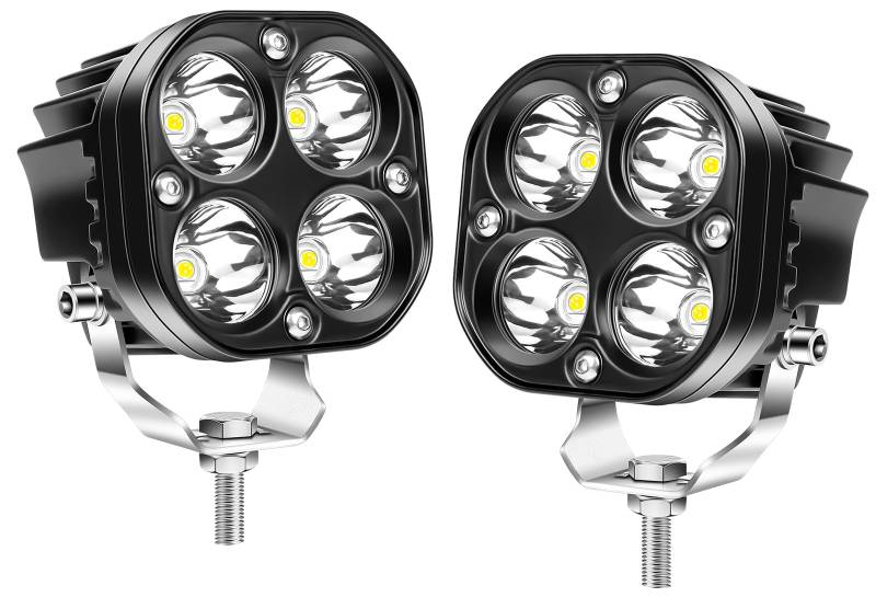 Willpower 2 weiße LED Arbeitsscheinwerfer, 3 Zoll 40W LED Scheinwerfer, Led fernscheinwerfer für Auto Bagger Anhänger Traktoren LKW SUV offroad von Willpower