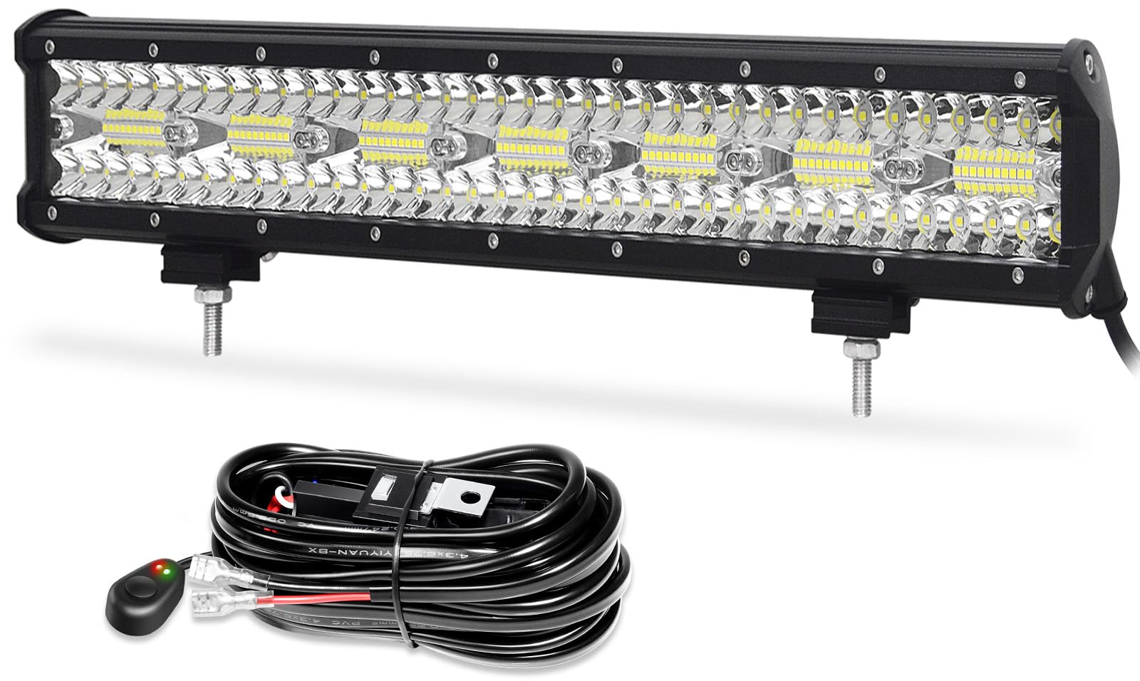 Willpower 20 Zoll 420W LED Arbeitsscheinwerfer Bar mit 12V Kabelbaum, led Balken für Auto Bagger Anhänger Traktoren LKW SUV Offroad Willpower 20 Zoll 420W LED Arbeitsscheinwerfer Bar mit 12V Kabelbaum, led Balken für Auto Bagger Anhänger Traktoren LKW SUV Offroad von Willpower