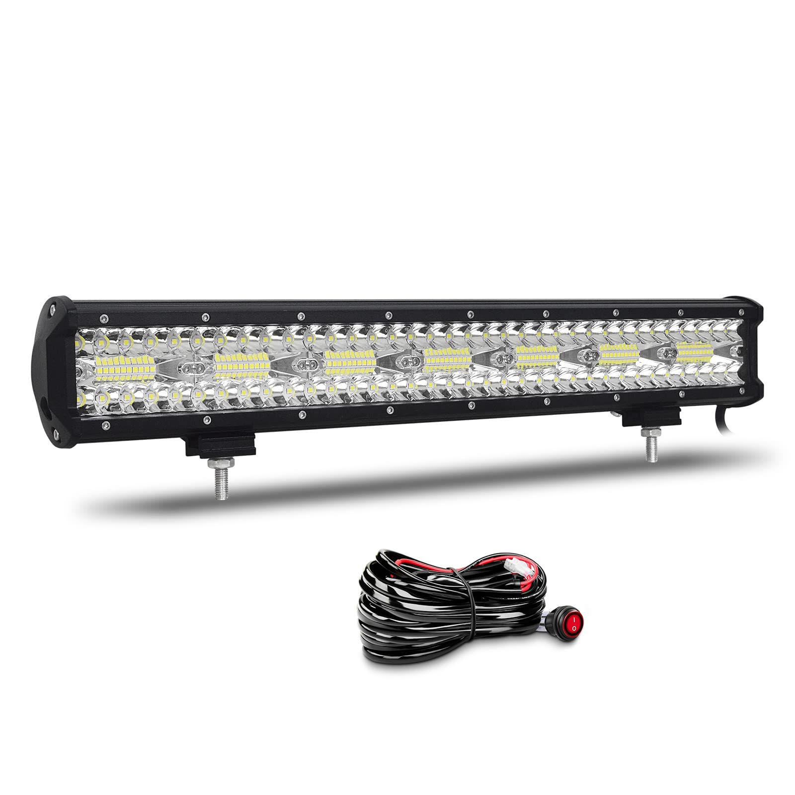 Willpower 20 Zoll 51CM 420W Led Arbeitsscheinwerfer Bar Led Scheinwerfer 12V 24V Wasserdicht Flutlicht Spot Combo Led Bar für Offroad Auto Traktor Zusatzscheinwerfer Rückfahrscheinwerfer mit Kabelbaum von Willpower