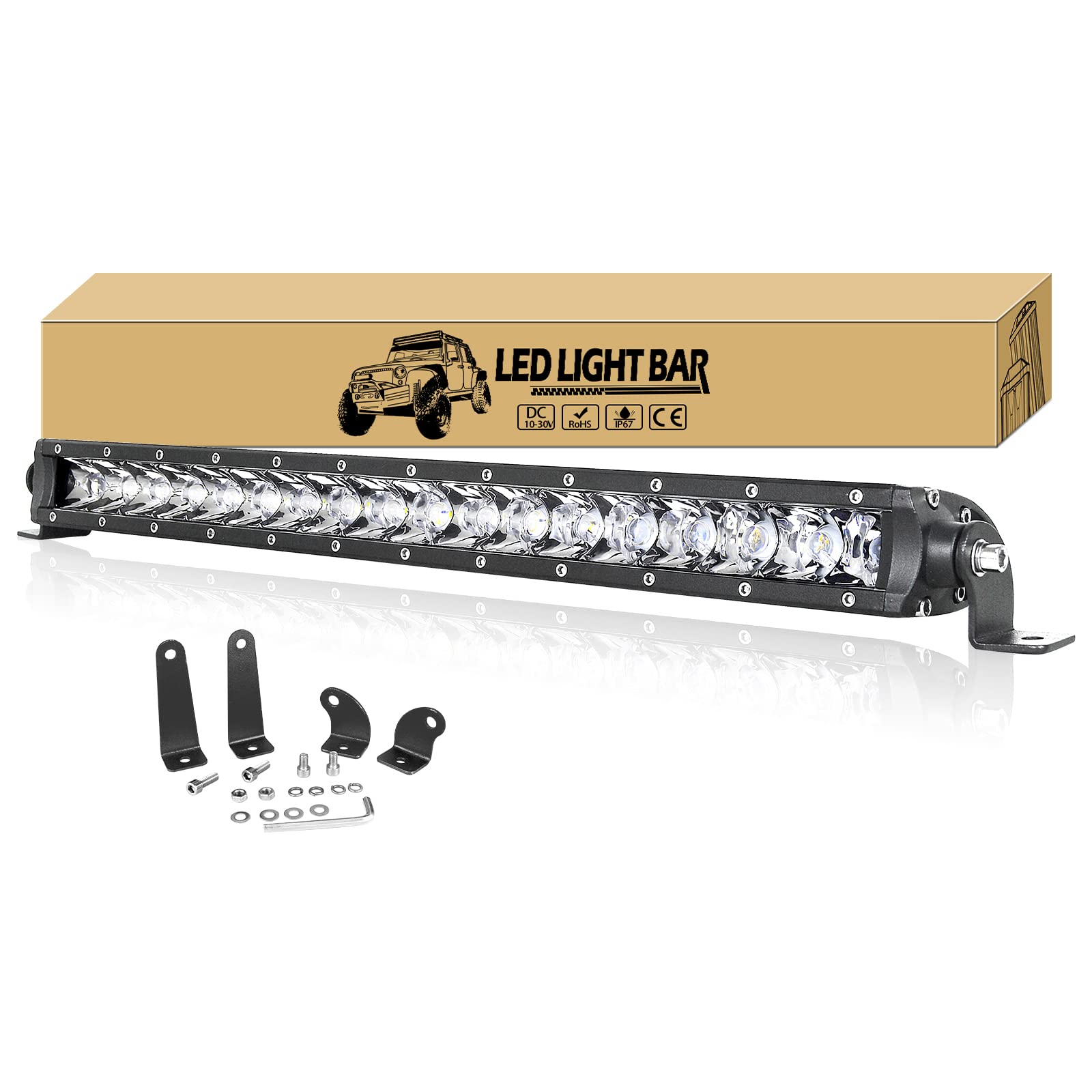 Willpower 19 Zoll 48cm 90W LED Arbeitsscheinwerfer Bar Enzelne Reihe LED Scheinwerfer 12V 24V Wasserdicht Arbeitslicht Zusatzscheinwerfer Auto Offroad Traktor SUV UTV ATV Willpower 19 Zoll 48cm 90W LED Arbeitsscheinwerfer Bar Enzelne Reihe LED Scheinwerfer 12V 24V Wasserdicht Arbeitslicht Zusatzscheinwerfer Auto Offroad Traktor SUV UTV ATV von Willpower