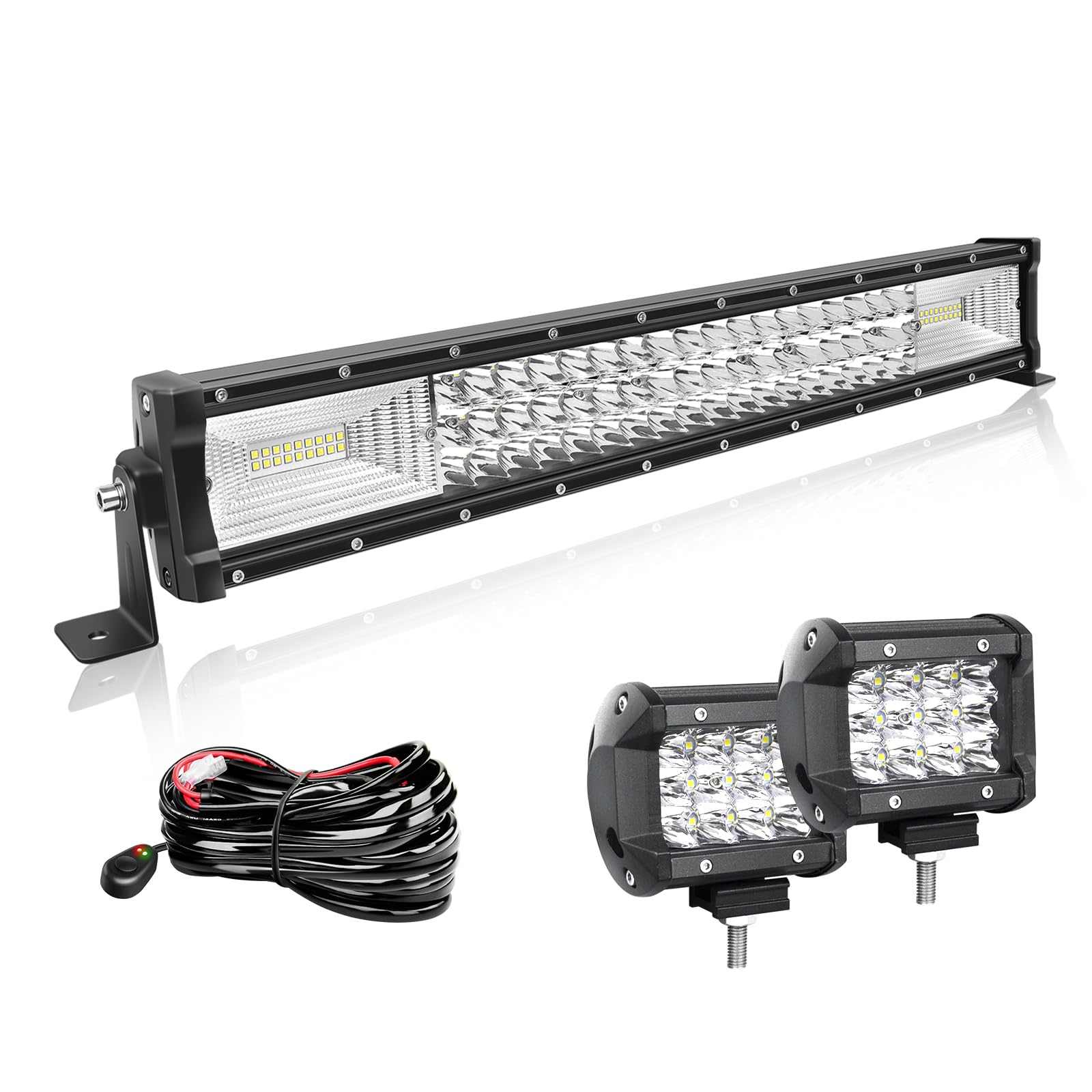 Willpower 22 Zoll 56CM 270W Led Arbeitsscheinwerfer Bar Gebogen + 2pcs 4 Zoll 36W Led Scheinwerfer + Kabelbaum 12V 24V LED Bar für Offroad Auto Traktor Zusatzscheinwerfer Rückfahrscheinwerfer Lightbar Willpower 22 Zoll 56CM 270W Led Arbeitsscheinwerfer Bar Gebogen + 2pcs 4 Zoll 36W Led Scheinwerfer + Kabelbaum 12V 24V LED Bar für Offroad Auto Traktor Zusatzscheinwerfer Rückfahrscheinwerfer Lightbar von Willpower