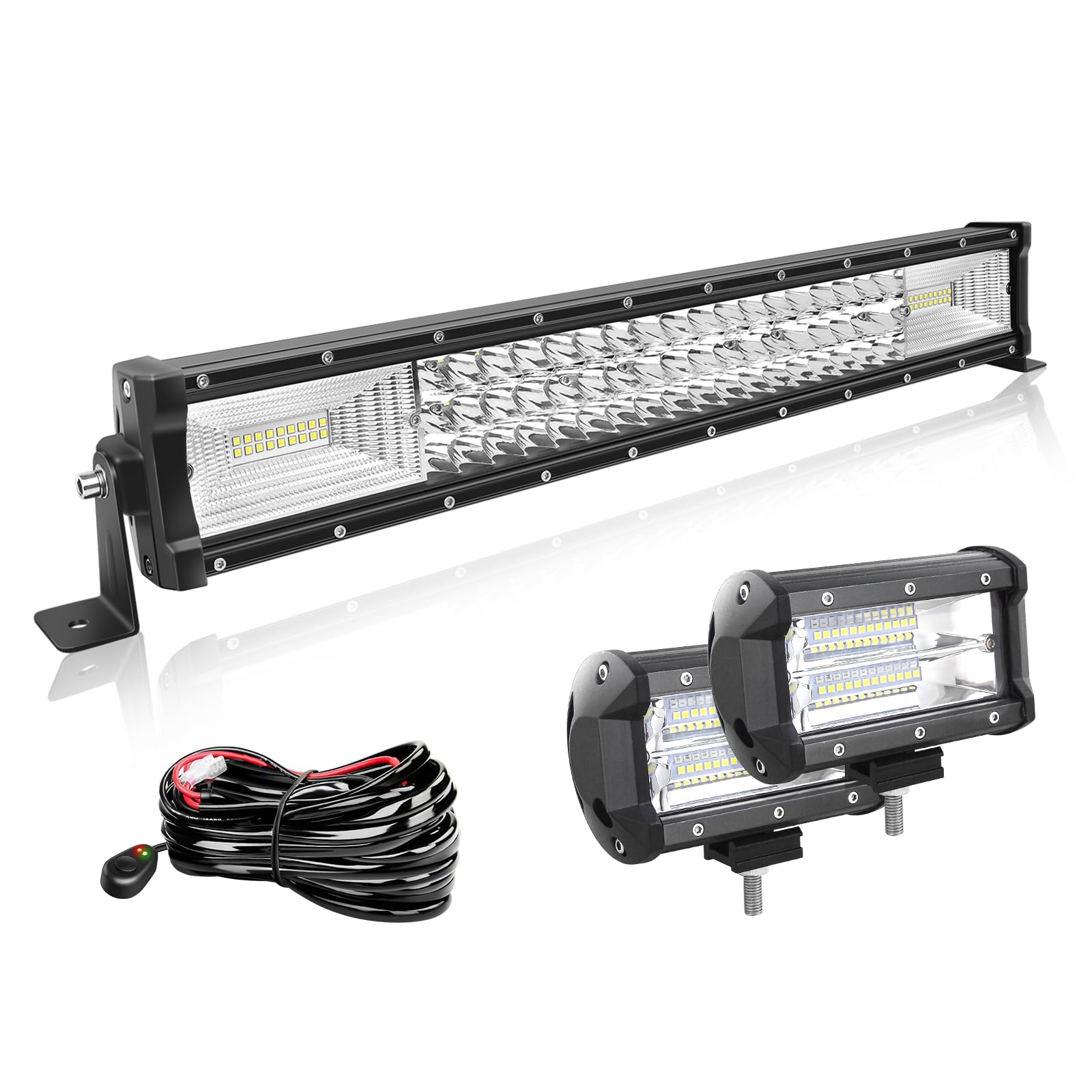 Willpower 22 Zoll 56CM 270W Led Arbeitsscheinwerfer Bar Gebogen + 2pcs 5 Zoll 72W Led Scheinwerfer + Kabelbaum 12V 24V LED Bar für Offroad Auto Traktor Zusatzscheinwerfer Rückfahrscheinwerfer Lightbar Willpower 22 Zoll 56CM 270W Led Arbeitsscheinwerfer Bar Gebogen + 2pcs 5 Zoll 72W Led Scheinwerfer + Kabelbaum 12V 24V LED Bar für Offroad Auto Traktor Zusatzscheinwerfer Rückfahrscheinwerfer Lightbar von Willpower