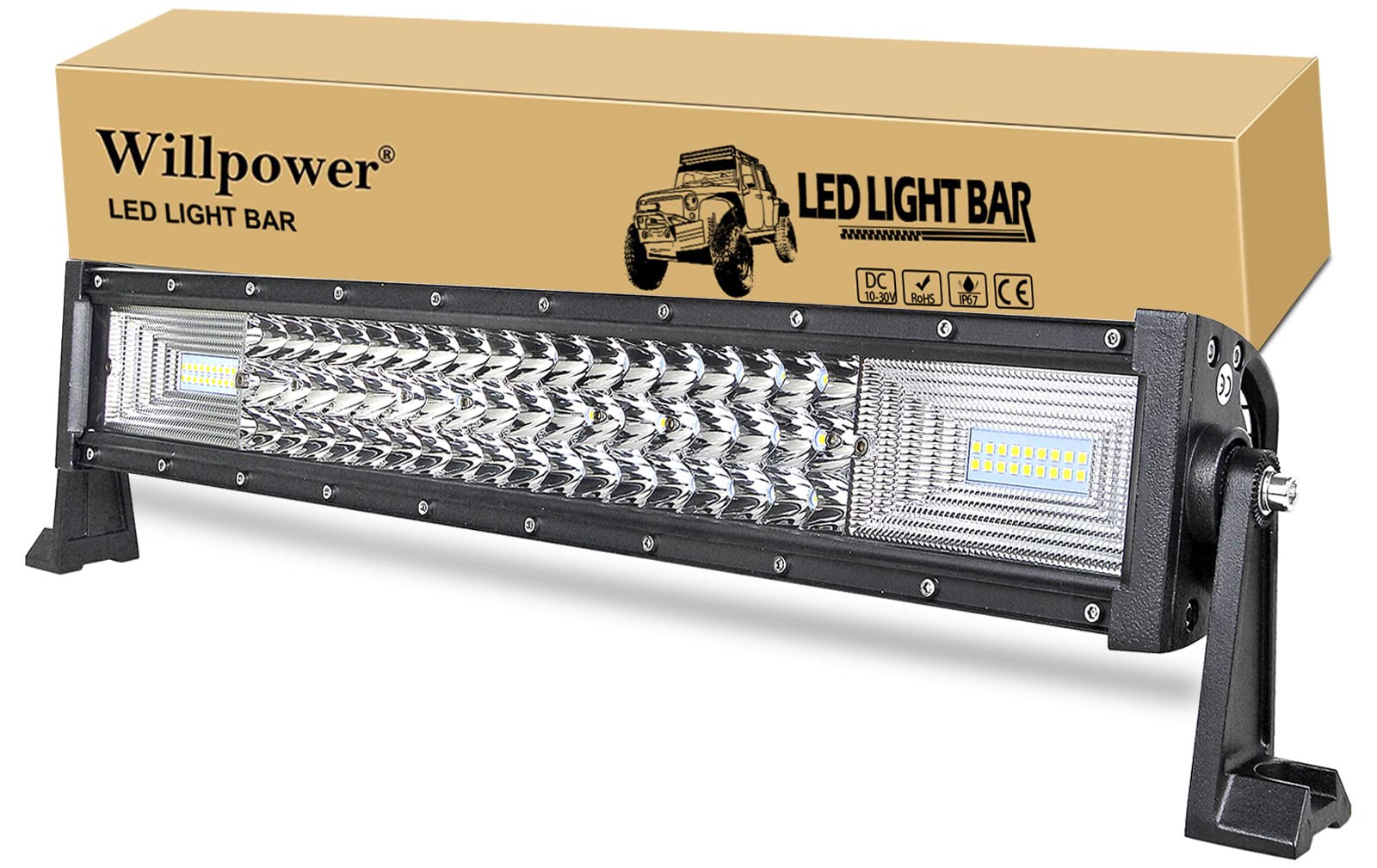 Willpower 270W LED Arbeitsscheinwerfer Bar, 22'' 54CM LED Zusatzscheinwerfer für Offroad Auto Scheinwerfer Traktor 4x4 SUV ATV von Willpower
