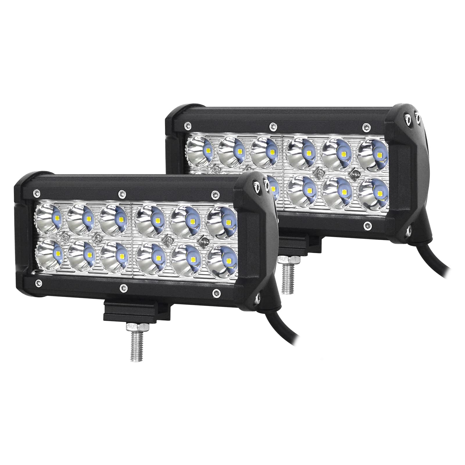 Willpower 2pc Led Arbeitsscheinwerfer Bar 18 cm 36W LED Scheinwerfer 12V 24V Zusatzscheinwerfer 6000K Wasserdicht Rückfahrscheinwerfer für Auto Traktor Offroad SUV UTV ATV von Willpower