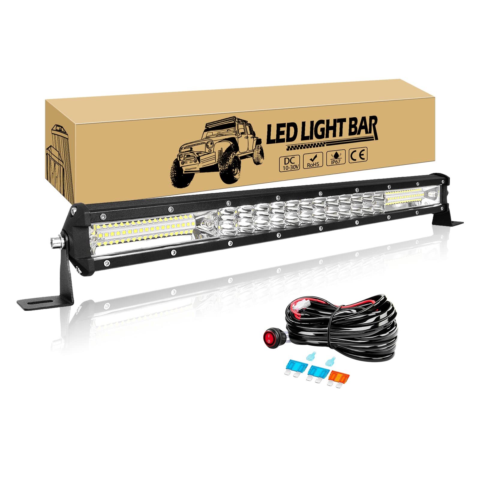 Willpower 20 Zoll 51CM 180W Led Arbeitsscheinwerfer Bar Flutlicht Spot Combo Led Scheinwerfer 12V 24V Wasserdicht IP67 Led Bar für Offroad Auto Traktor LKW Zusatzscheinwerfer Lightbar mit Kabelbaum Willpower 20 Zoll 51CM 180W Led Arbeitsscheinwerfer Bar Flutlicht Spot Combo Led Scheinwerfer 12V 24V Wasserdicht IP67 Led Bar für Offroad Auto Traktor LKW Zusatzscheinwerfer Lightbar mit Kabelbaum von Willpower