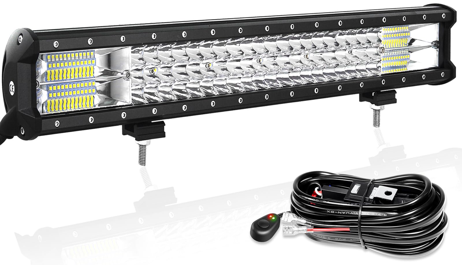 Willpower 23 Zoll 324W LED Arbeitsscheinwerfer Bar mit 12V Kabelbaum, led balken für Auto Bagger Anhänger Traktoren LKW SUV offroad von Willpower