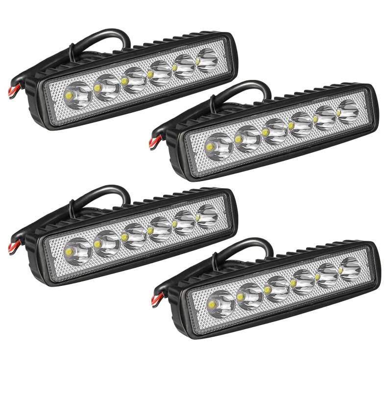 Willpower 4 X 18W LED Arbeitsscheinwerfer, 6 Zoll Offroad LED Zusatzscheinwerfer 12V 24V für Bagger Trecker Motorrad SUV ATV… von Willpower