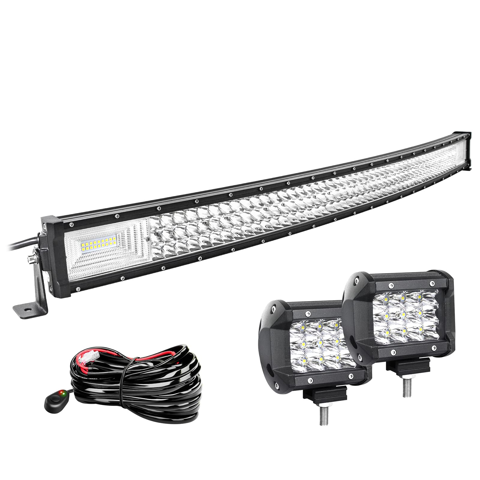 Willpower 42 Zoll 107CM 540W Led Arbeitsscheinwerfer Bar Gebogen + 2pcs 4 Zoll Led Scheinwerfer + Kabelbaum 12V 24V LED Bar für Offroad Auto Traktor Zusatzscheinwerfer Rückfahrscheinwerfer Lightbar Willpower 42 Zoll 107CM 540W Led Arbeitsscheinwerfer Bar Gebogen + 2pcs 4 Zoll Led Scheinwerfer + Kabelbaum 12V 24V LED Bar für Offroad Auto Traktor Zusatzscheinwerfer Rückfahrscheinwerfer Lightbar von Willpower